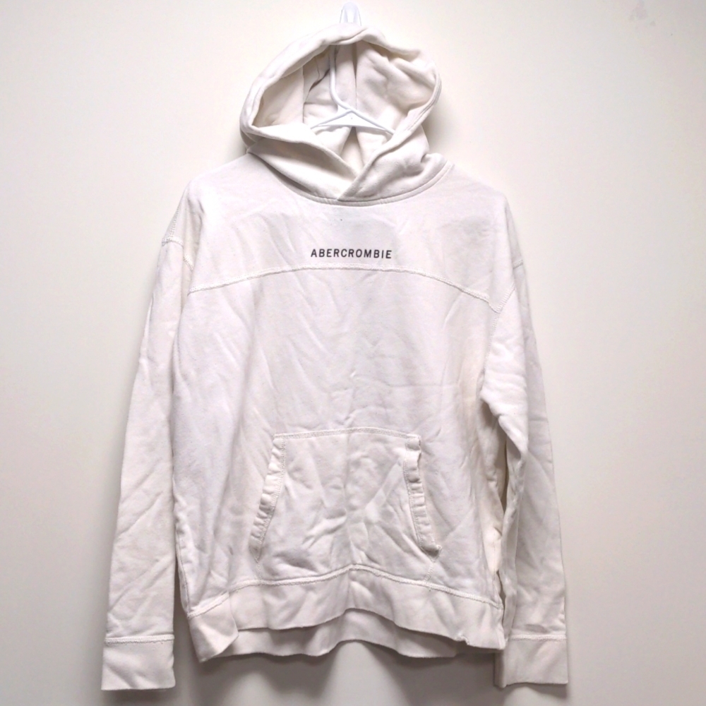 Abercrombie white hoodie Large